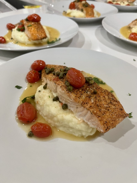 Salmon Piccata private chef